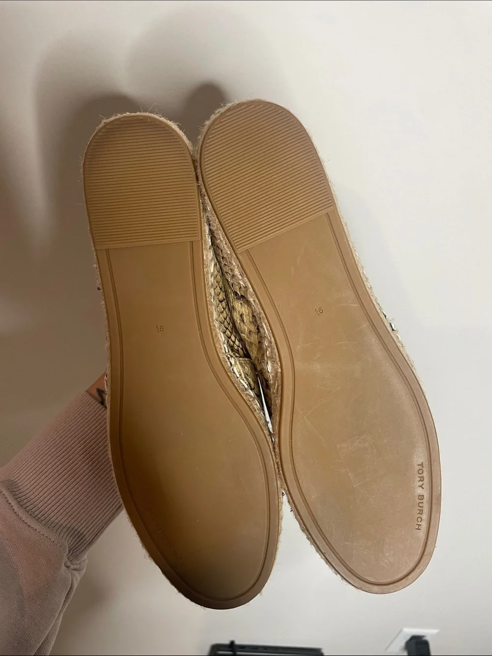 Tory Burch | Women’s Snake Print Embossed Cap Toe Espadrilles Size 9.5